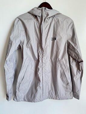 Mountain Hardware KOR AIRSHELL HOODY women medium gray Backpacking Camp Hiking,